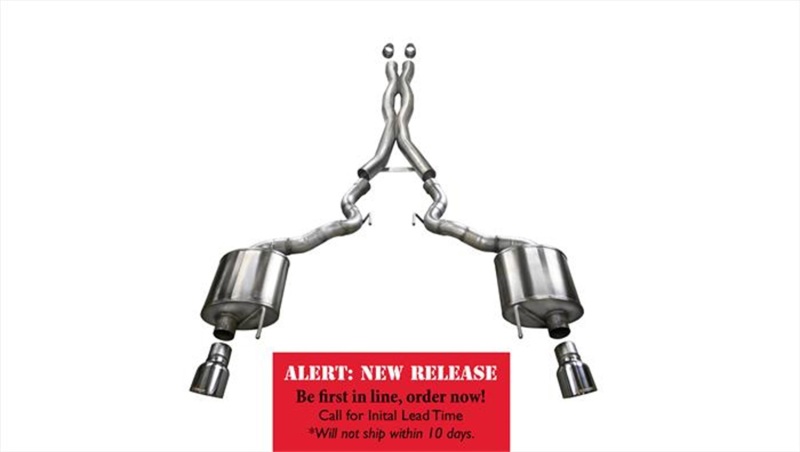 Ford Mustang Performance Exhaust - Dual Rear Exit - CORSA Performance - Cat-Back Sport - Polished - `15-`17
